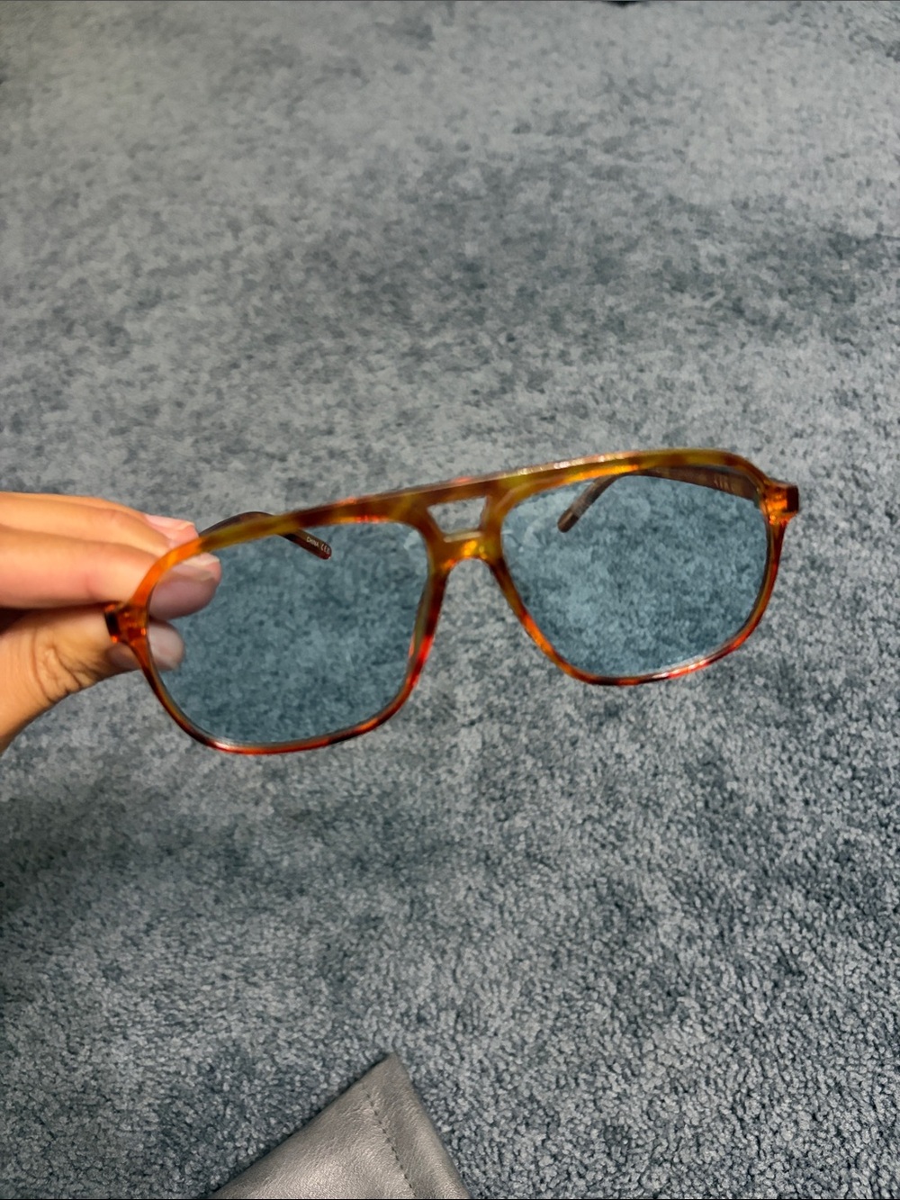 Tortoiseshell womens Sunglasses - Brown Frame with Blue Lenses
